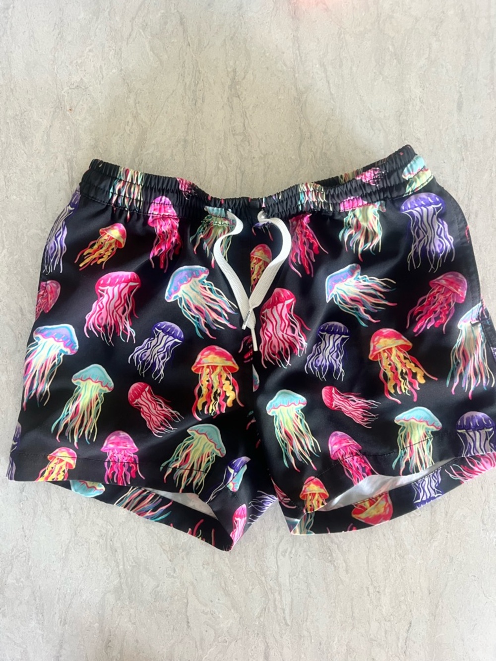 Chubbies Youth Medium black Neon Jellyfish Swim Shorts - Black Background